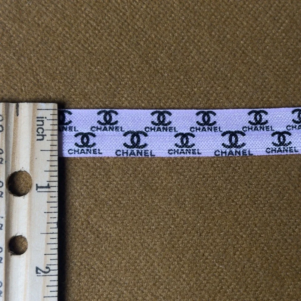 Channel Monogram Classic Pattern Elastic Pink And Black 5/8